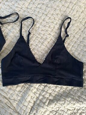 Pact - Black Lace-Trim Bralette - Women Intimates - Size XL